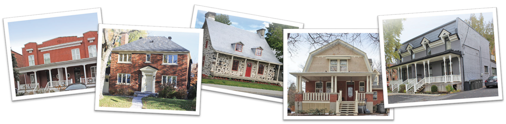 Plusieurs types de maisons caractéristiques de Saint-Lambert